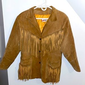 MOVING SALE!Vintage Leather Buckskin Fringe Jacket